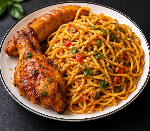 Spaghetti au cuisse de poulet